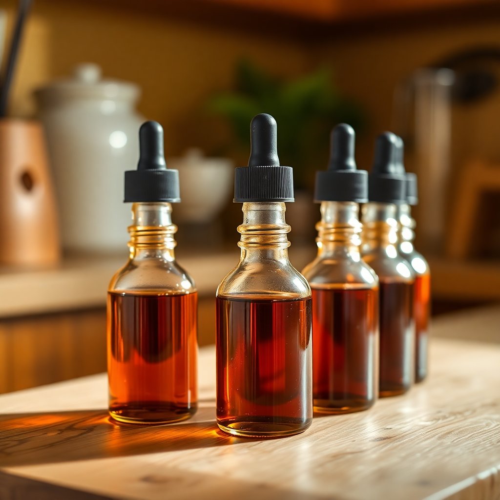 Amber Glass Bottles with Droppers (4oz)